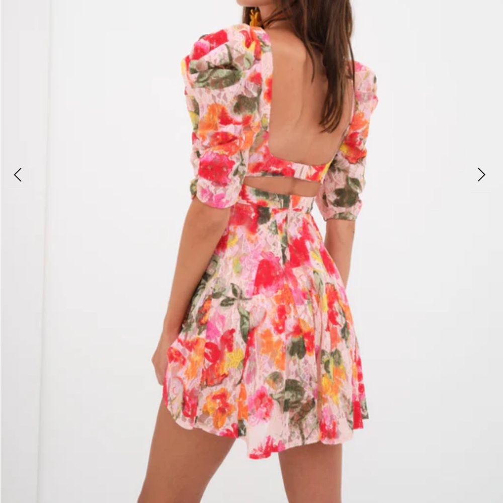 For Love & Lemons Dascha Puff Sleeve Mini Dress